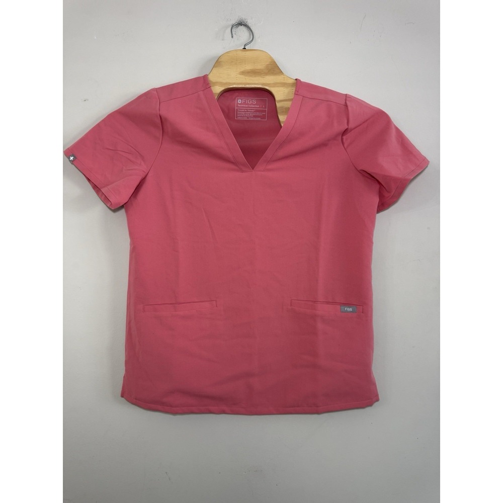 Figs Technical Collection Shirt Sz L Pink Casma Three Pocket Scrub Top Medical